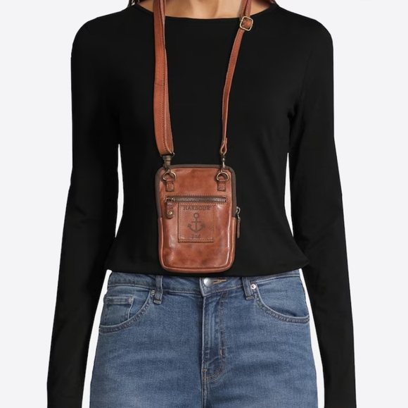 Harbour 2nd Benita Leather Crossbody Wallet Cell Phone Bag - Picture 1 of 6